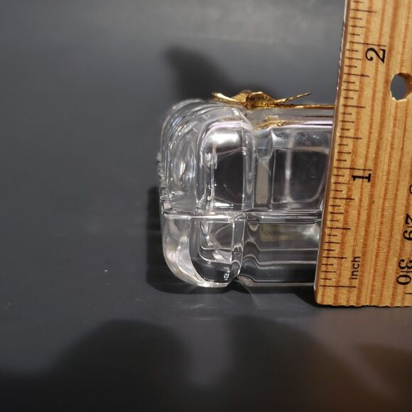Royal Crystal Rock Clear Lead Trinket Box Gold Tone Butterfly Italy 3.5"×2.5" - Picture 10 of 12